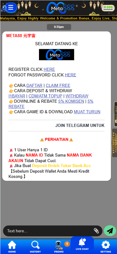 Meta888 - Livechat - judikiss8